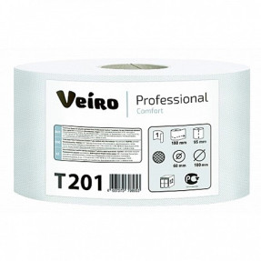 Бумага туалетная Veiro Professional Comfort, 1-слой, 1 рулон, 200 м (T201)