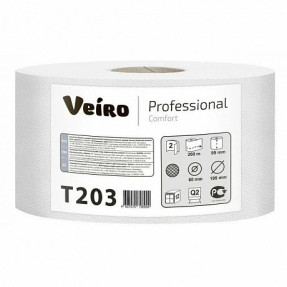 Бумага туалетная Veiro Professional Comfort, 2 слоя, 1 рулон, 200 м (T203)
