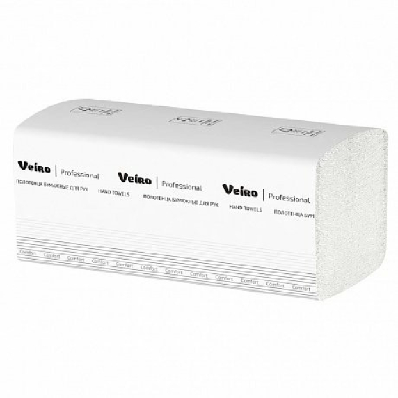 Полотенца бумажные Veiro Professional Comfort, V-сложение, 2 слоя, 200 шт/упак (KV205)