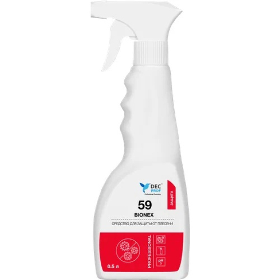 DEC PROF 59 BIONEX, ср-во для удаления плесени и грибка без хлора, 0,5л